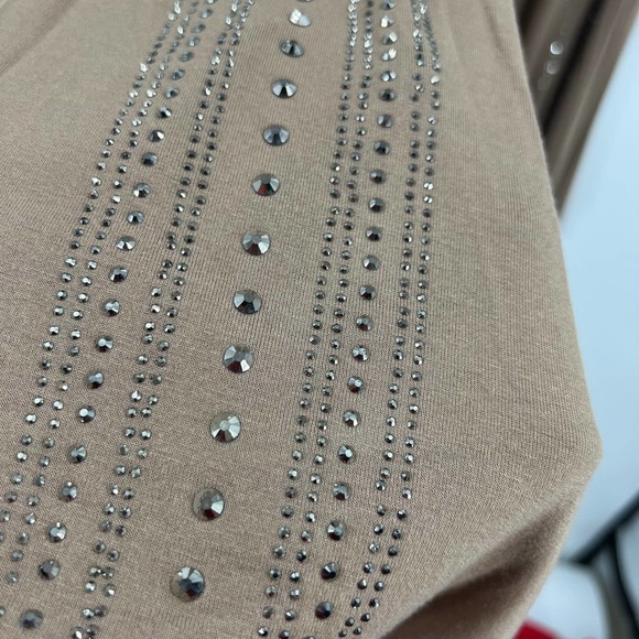 Simply Noelle Mid Length Cardigan Embellished Waterfall Open Front Women L XL - Picture 4 of 8